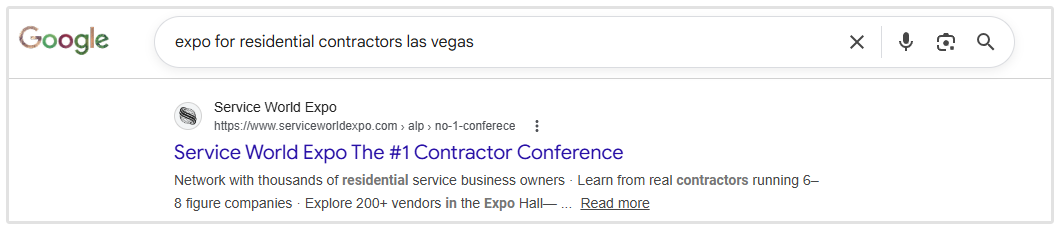 Title and Meta Description results